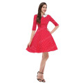 Grace Karin señoras medio manga muñeca collares lunares rojo retro vestido vintage 50s CL006088-4